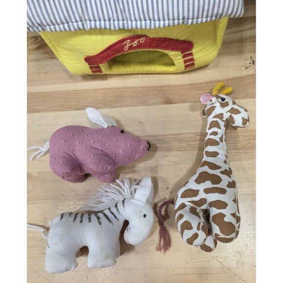 Vintage ABC Distributing Cloth Fabric Zoo House Soft Playset Animals - Picture 3 of 4